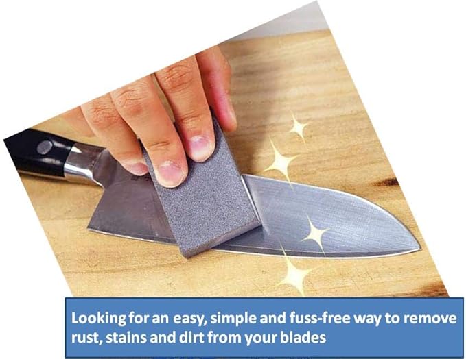 Ultimate Japanese Knife Rust Eraser By Kuniyoshi | Premium Knives Dirt & Stains Remover Kitchen Tool | Made In Japan | Easy To Use & Space-Saving | Remove Rust From Any Metallic Surface | 3-Piece Set