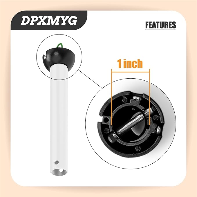 6 inch White Ceiling Fan Downrod with Ball Head, Downrod for Ceiling Fan, 1 inch Outside Diameter, Suitable for a Wide Range of Fans (with Ball Head, Not Threaded)