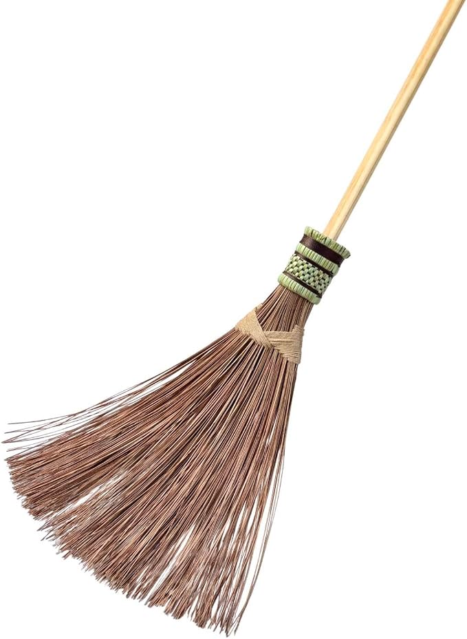 Garden Broom - Coconut Broom 55 Inch, Heavy Duty Sweeping Patio, House, Garage and Other Outdoor Spaces, Natural Coconut Leaf