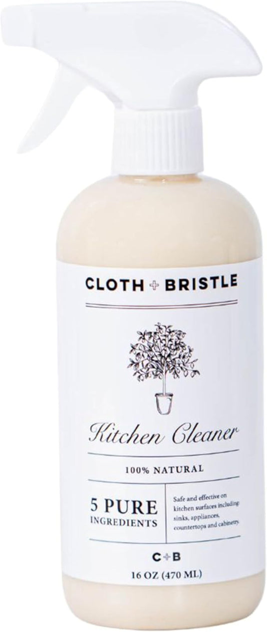 CLOTH & BRISTLE Lemon Fresh Citrus Kitchen Cleaner, All-Purpose Degreaser, Disinfectant Spray, Grease-Cutting Surface Cleaner with Lemon Scent