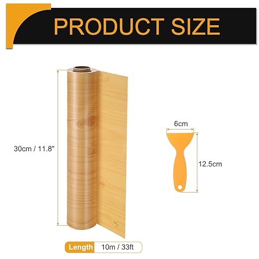 HARFINGTON Wood Grain Repair Tape 11.8 Inch x 33ft Self Adhesive Repair Patch Tape Simulated Wooden Floor Tapes with Plastic Scraper for Tables Doors Windows Furniture, Cherry
