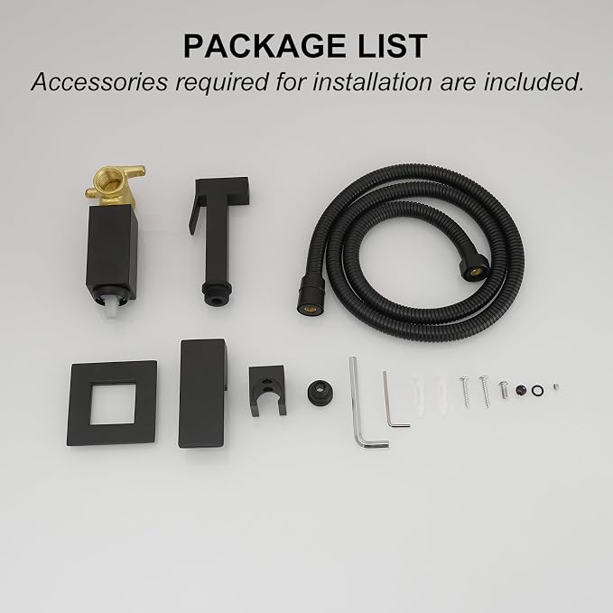BWE Black Handheld Bathroom Bidet Sprayer Kit with Adjustable Pressure | | Adults & Kids & Pets Cleaning| Hot & Cold Water Control | Leak Resistant Design | Easy Install