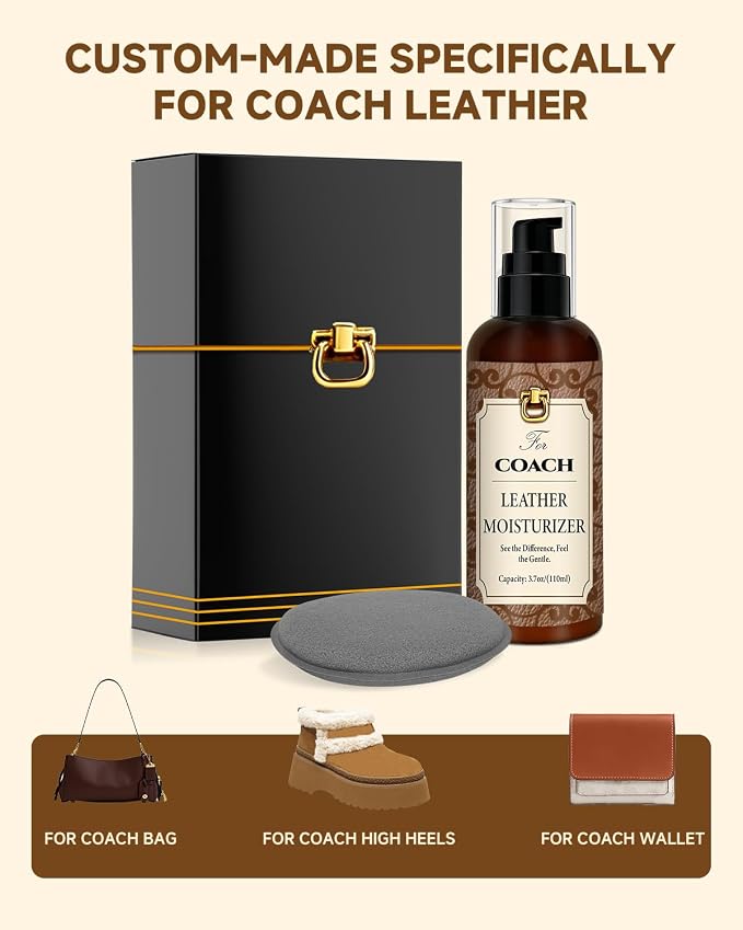 Leather Moisturizer Conditioner Kit for Coach, Hydrating Care | Deeply Nourishes and Moisturizes, Prevents Cracking, Restores Shine, Extends Lifespan of Bags, Suitable for Coach Leather