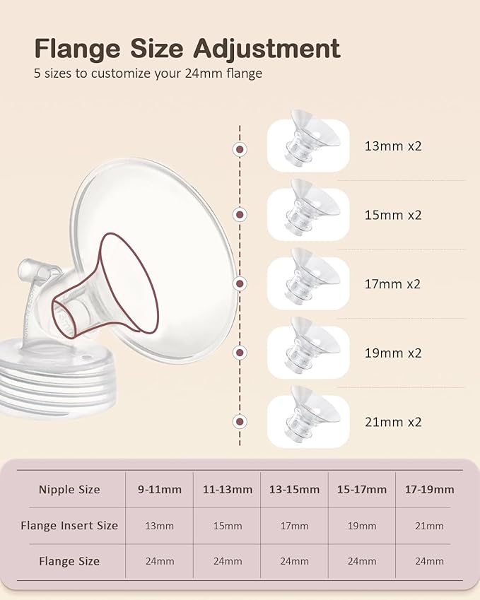 Breast Pump Bag Kit for Spectra S1/S2, Pumping Bag with Bottle Brush Set, 10Pcs Flange Inserts for 24mm Flange, Nipple Ruler, Waterproof Mat, Pump Carrying Case for Work Travel, Light Pink