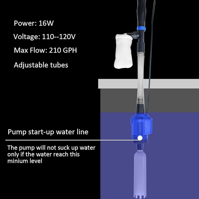 Auto Electric Aquarium Gravel Cleaner, 3 in 1 Automatic Sludge Extractor for Fish Plant Tanks