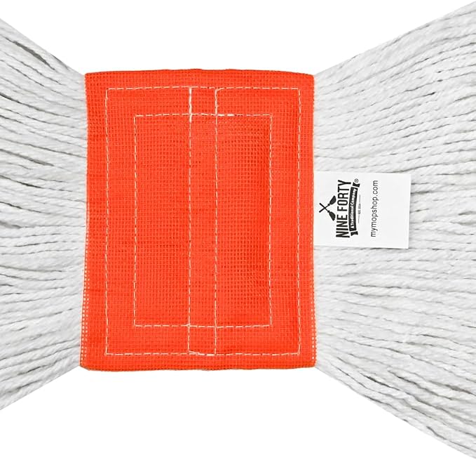 Nine Forty 2-Pack Industrial and Commercial-Grade Looped End Wet Mop Head Refill - Heavy Duty 20 Inch 4-Ply Premium Synthetic Yarn - for Optimal Absorption and Durability - White (2 Pack, Large)