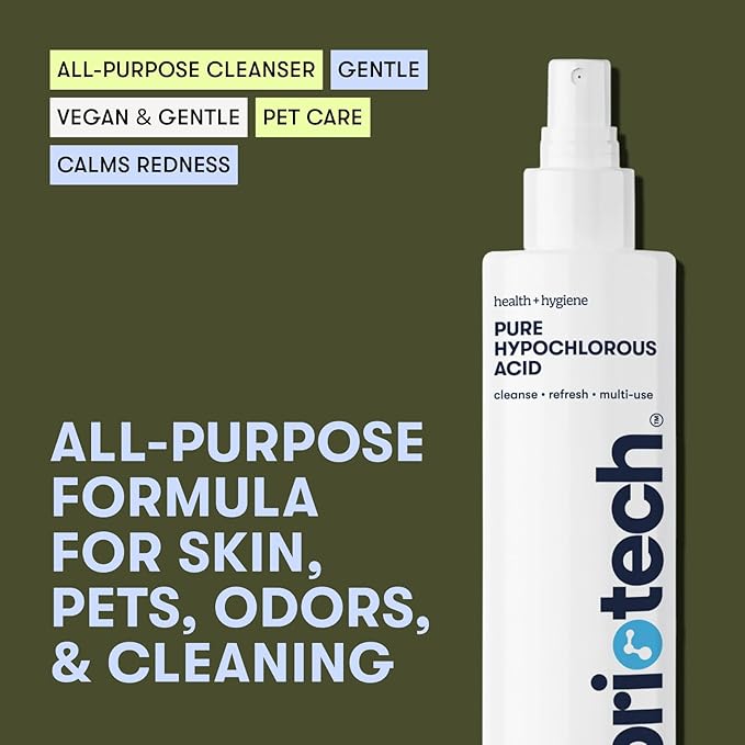 BRIOTECH Pure Hypochlorous Acid Spray and Cleanser, Original Premium HOCl Topical Solution, Multi-Purpose Cleaner, Family Approved & Pet Friendly, 4 fl oz
