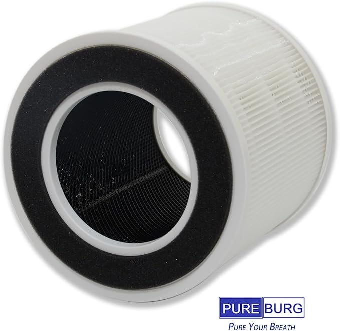 PUREBURG CA01FT-1 Replacement Filters Compatible with DH Lifelabs Sciaire Mini + HEPA Air Purifiers,2-Pack H13 HEPA Activated Carbon 3-Stage Filtration