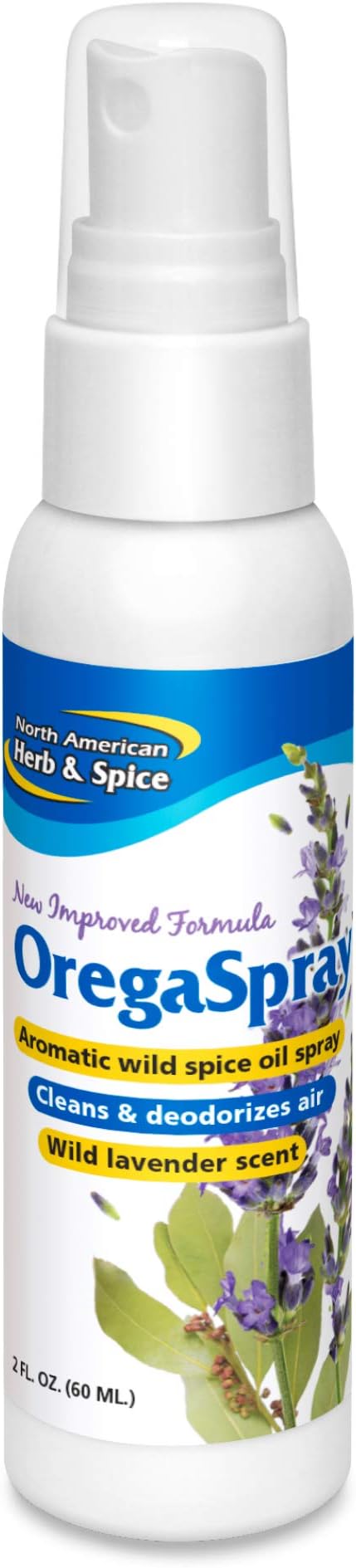 NORTH AMERICAN HERB & SPICE OregaSpray - 2 fl oz - All-Natural Surface Cleaner, Air Deodorizer & Vegetable Wash - Includes Clove, Cumin, Lavender, Oregano Oil - Non-GMO