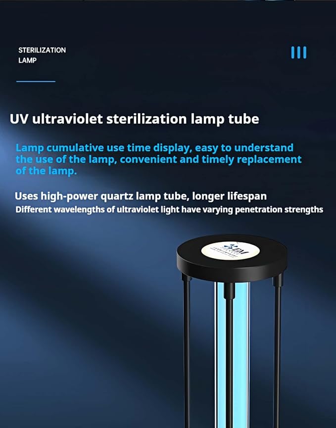 55W UV Light Sanitizer, Ultraviolet Lamp with Remote Control Portable Ultraviolet Light Sanitizer UVC Home Disinfection Device for Home, Room & Kitchen, Ultraviolet Light with 3 Speed Timings