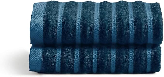 Cosy House Collection Luxury Rayon Derived from Bamboo Blend 2-Pack Towel Set - Ultra Soft, Absorbent and Quick Drying - Plush Cotton Hotel Spa Quality - 14" x 14" (Washcloth, Navy Blue)