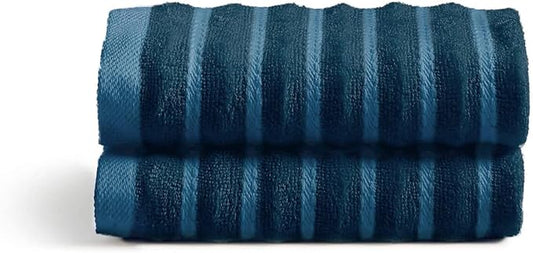 Cosy House Collection Luxury Rayon Derived from Bamboo Blend 2-Pack Towel Set - Ultra Soft, Absorbent and Quick Drying - Plush Cotton Hotel Spa Quality - 14" x 14" (Washcloth, Navy Blue)