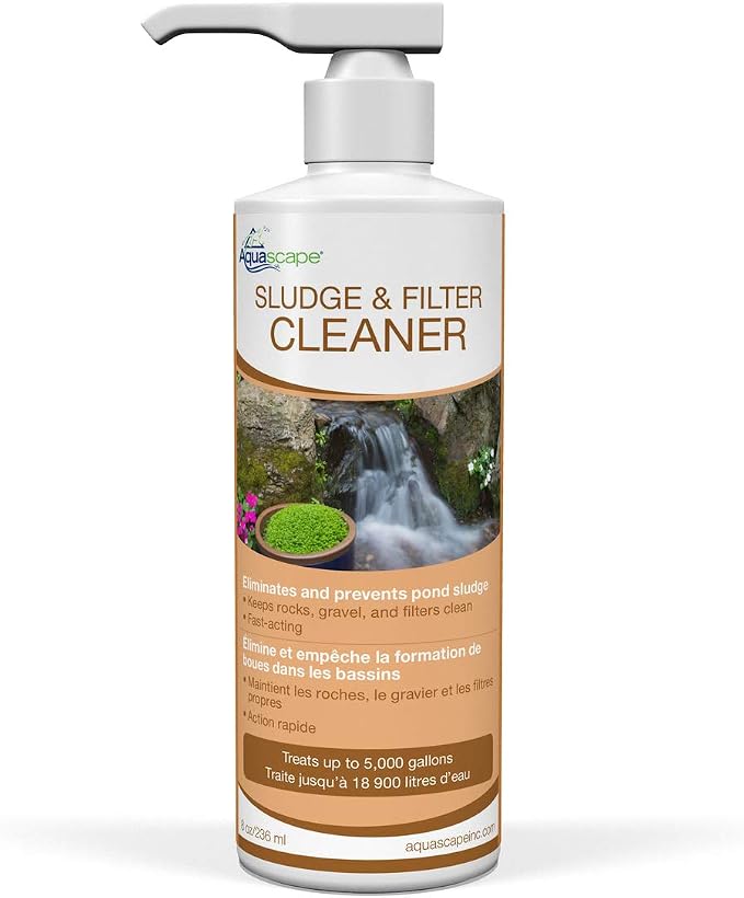 Aquascape 98889 Sludge & Filter Cleaner Water Treatment for Pond and Water Features, 8-Ounce Bottle
