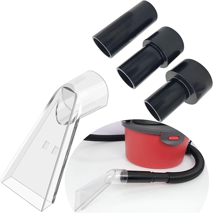 Happy Tree Universal Fits All Brands' Shop Vacs with 2-1/2" & 1-7/8" & 1-1/4" Adapter Clear Extraction Accessory for Auto Detailing, Shop Vac Extractor Attachment Kit for Wet-Dry Vacuum Cleaners