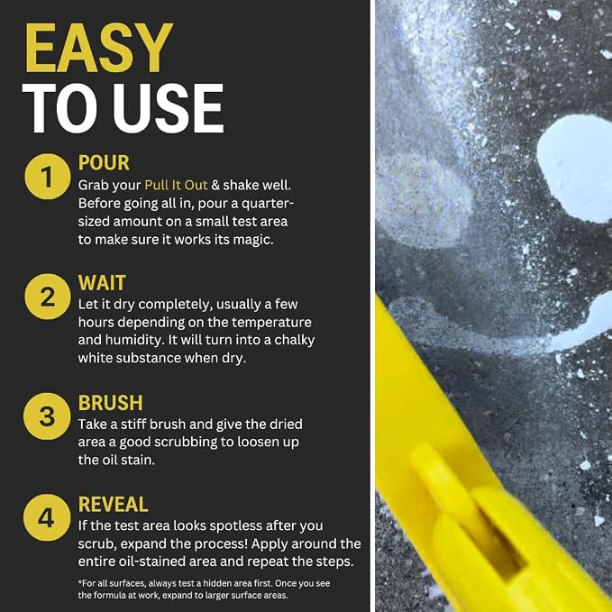 CHOMP! Concrete Oil Stain Remover: Pull It Out Removes and Cleans Oils, Greases from Garage Floors & Driveways 32 Fl Oz