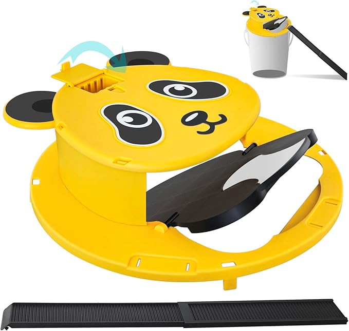 2 Packs Mouse Trap Bucket,Automatic Reset Flip Mouse Traps, Humane Rat Traps Indoor &Outdoor Use,5 Gallon Bucket Compatible,Reusable Mice Catching Tool (2 Packs, Yellow)