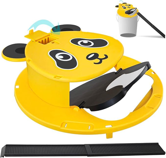 2 Packs Mouse Trap Bucket,Automatic Reset Flip Mouse Traps, Humane Rat Traps Indoor &Outdoor Use,5 Gallon Bucket Compatible,Reusable Mice Catching Tool (2 Packs, Yellow)