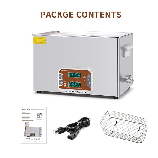 SOUTH BASE Ultrasonic Cleaner,30L Sonic Cleaner with Cleaning Basket,Timer&Heater,600W Touch Control Ultrasonic Cleaning Machine for Gun,Motorcycle Engine,Carburetor Parts,Chain