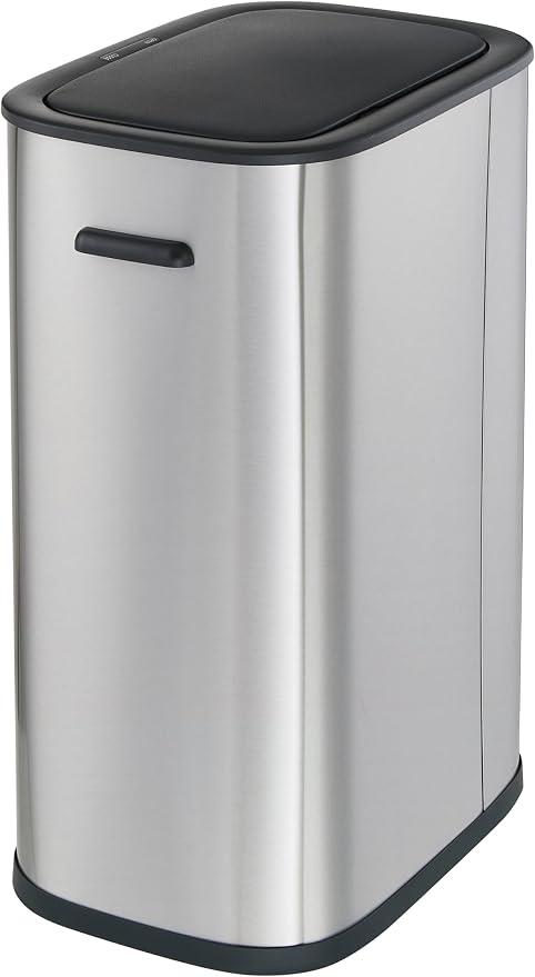 Casa Andrea Milano 14.5-Gallon Soft-Close, Smudge Resistant Trash Can with Automatic Touchless Motion Sensor, Large and Space-Saving