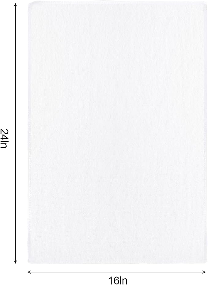 WUWEOT 15 Pack Sublimation Blank Towels, 16 x 24 Inch DIY Microfiber Kitchen Towel, White Soft Bathroom Towels, Easy to Clean Multi Purpose Dish Towel for Cleaning and Decoration