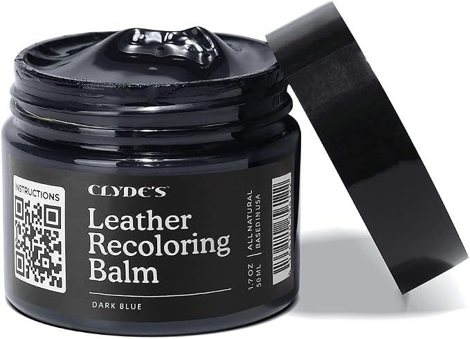 Clyde's™ Leather Company Leather Recoloring Balm – Color Restore & Scratch Repair Kit for Faded Leather Furniture, Car Seats, Sofa & Vinyl | 23 Colors | Non-Toxic Dye