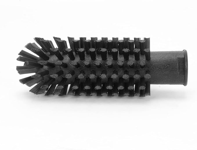 SPARTA Industrial Tank Brush Head Pipe Brush Head, Drain Brush with 3/4" Thread Hole (Handle Not Included) for Commercial Use, Plastic, 2 x 5.7 Inches, Black (Pack of 6)