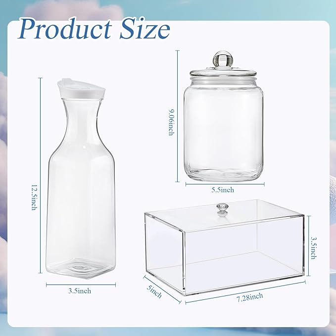 Suclain 9 Pack Laundry Room Organization Storage Containers Glass Jar Dryer Sheet Holder and Detergent Container with Lid Spoons and Labels Set for Powder, Scent Booster