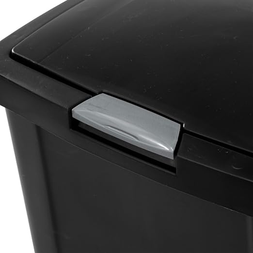Sterilite 4 Pack Kitchen Trash Can - 13 Gallon TouchTop Wastebasket with Titanium Latch, Black