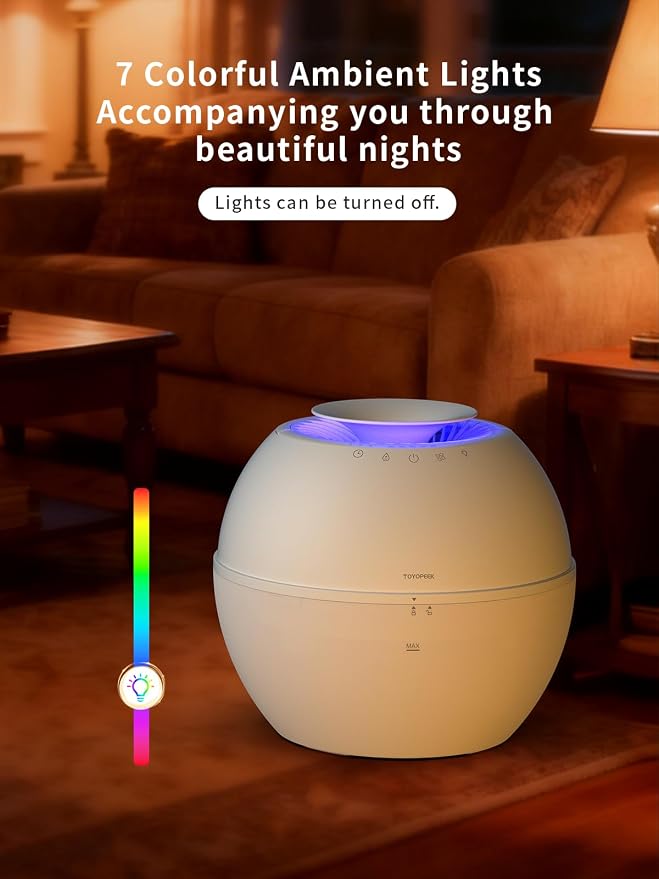 Dehumidifier & Humidifier 2-in-1 with Purifier, 101oz Tank, Whisper-Quiet Smart Steam Control for Bedroom, Baby Room, or Basement, Includes Drain Hose
