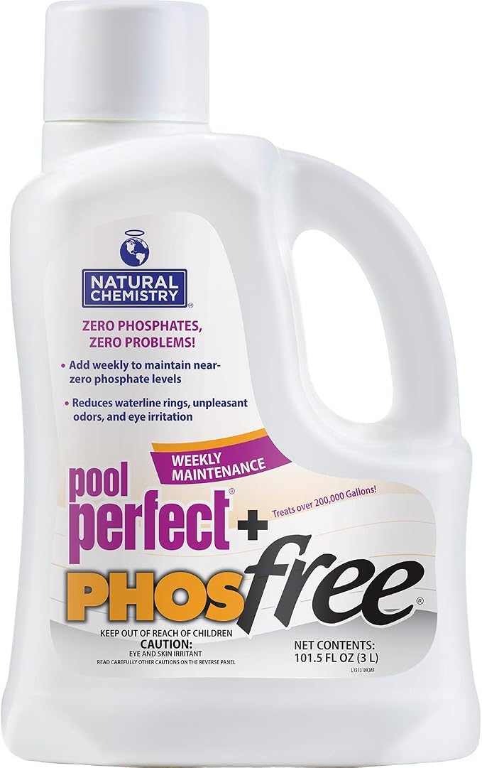 Natural Chemistry Pool Perfect + Phosfree, 3 Liter, Single Pack | Phosphate Remover, Reduces Waterline Rings, Unpleasant Odors & Eye Irritation