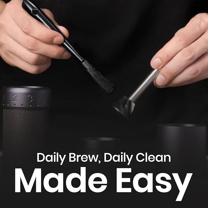 Rattleware Black Espresso Machine Grinder Brush - Ideal for Home, Cafe, Restaurant Or Hotel - Long Durable Handle Coffee Grinder Cleaning Brush Trusted By Baristas (10") - Pack of 2
