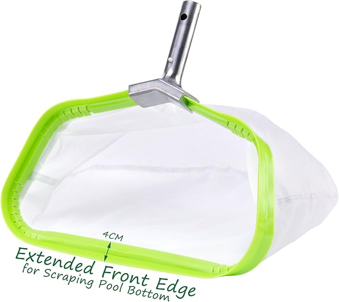 Ultra Fine Mesh Pool Skimmer Net for Cleaning Pollen Scum, Reinforced Leaf Rake with Aluminum Frame