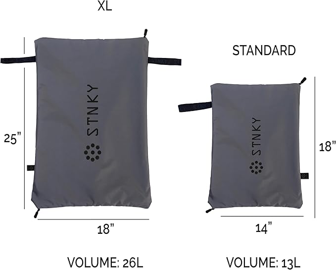 STNKY Bag Pro - Laundry Bags With Zips, Handles and Internal Mesh Bag for Travel, Yoga, Healthcare, Gym Kit, Laundry (Standard, Grey)