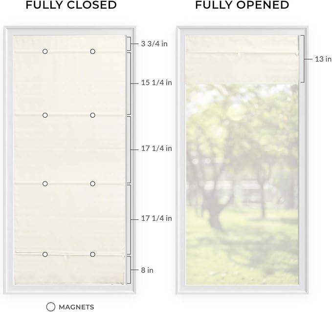 CHICOLOGY Roman Shades for Windows , Window Shades for Home , Roman Shades , Window Treatments , Room Darkening Shades , Roman Window Shades , 35"W X 64"H, Runway Cream (Light Filtering)