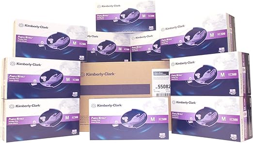 Halyard Health Purple Nitrile Exam Gloves, Medium, 100/Box, Case of 10