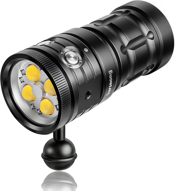 Starshine SX 8500 Lumens Dive Light - Professional Underwater Video Light with 95 CRI, 5500K White Light, USB-C Rechargeable, for Diving/Underwater Photography (IP68 Waterproof, 100m Depth)