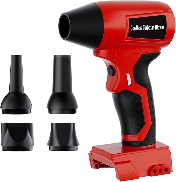 Cordless Dust Blower Compatible with Milwaukee M18 18V Battery, Handhled Leaf Blower Electric Compressed Air Duster Turbo Jet Fan with Nozzles for Blowing Leaves and Dust