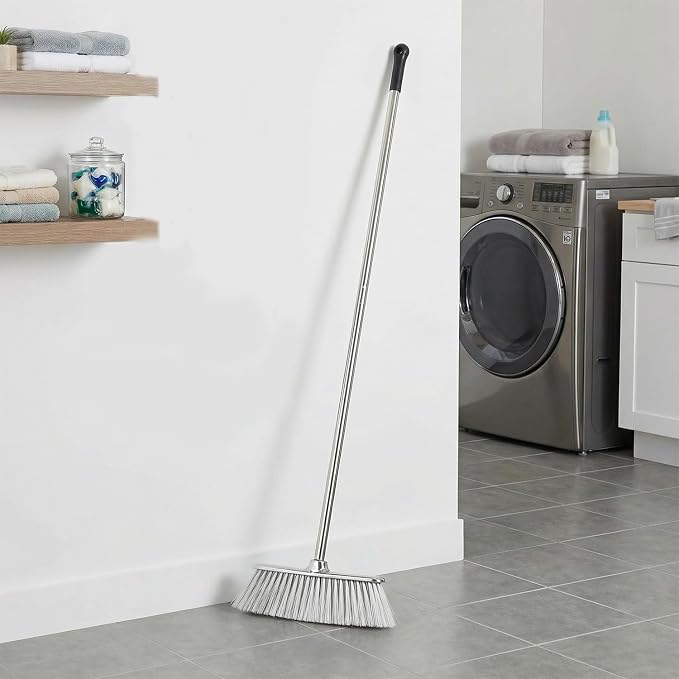 Indoor Soft Bristles Angle Sweeping Broom with Long Handle for Kitchen Hardwood Floor Cleaning