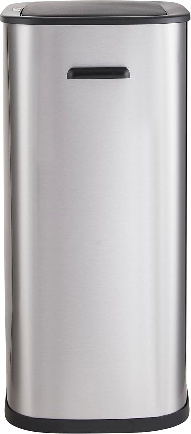Casa Andrea Milano 14.5-Gallon Soft-Close, Smudge Resistant Trash Can with Automatic Touchless Motion Sensor, Large and Space-Saving