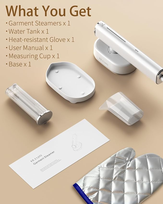 Steamer for Clothes, 2-in-1 Steam Iron for Clothes, 1200W Handheld Steamer 10s Heat-Up, Travel Steamer Fast Wrinkle Removal, Portable Garment steamer for Home Travel -White, 110-120V