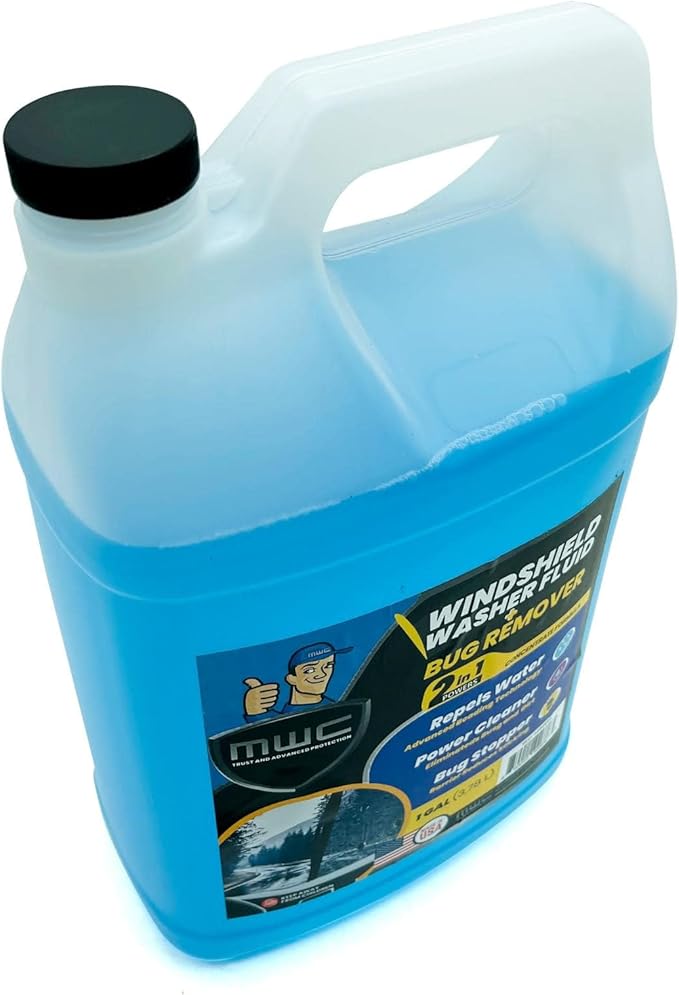 MWC Windshield Washer Fluid, Ready to Use, Removes dirt, Safe for the environment, Removes grime, Streak Free Glass Cleaner,+ 32°F, 1 Gallon (3.78 Liters)