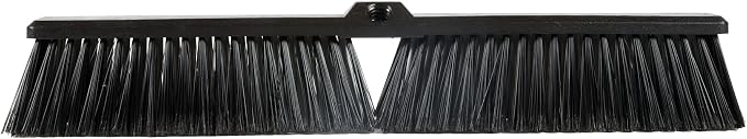 Restaurantware-BROOM HEAD ONLY: Clean Tek Professional 23.62-Inch Push Broom Head, 1 Heavy-Duty Cleaning Tool - Handle Sold Separately, Fine Flagged Bristles, Black Plastic, Outdoor Use