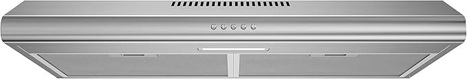 FIREGAS Under Cabinet Range Hood 30 Inch, Ducted/Ductless Convertible Kitchen Vent Hood with 250 CFM, Stainless Steel, 3-Speed Exhaust Fan, Energy-Efficient LED Lights for Stove Ventilation