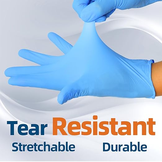 Nitrile Exam Glove, 3.5 mil Blue Disposable Medical Gloves Powder-Free Latex-Free, Extra Soft Multi-Purpose Nitrile Gloves 100pcs L Size