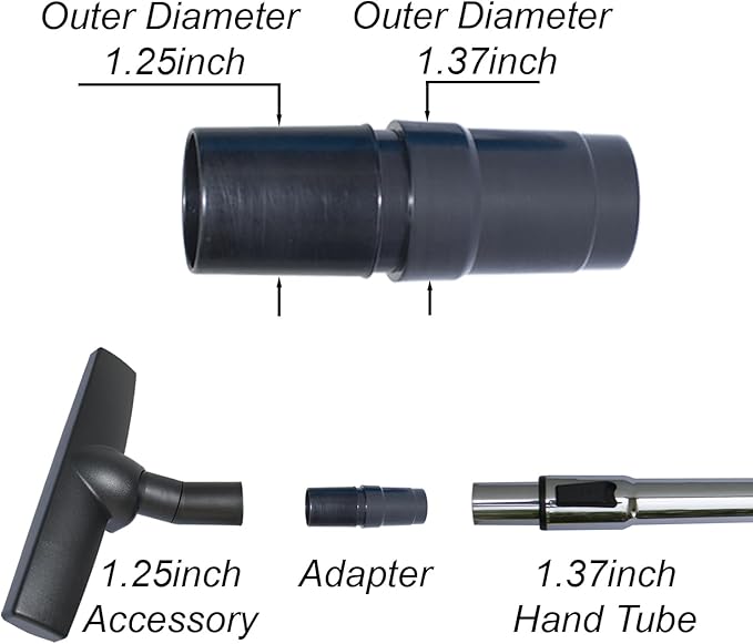 For Carpet & Hard Floors Vacuum Brush Attachment with Horse Hair Bristles and Wheels Using On Any Surface without Scratches - Hardwood Floor Attachments plus Vacuum Hose Adapter