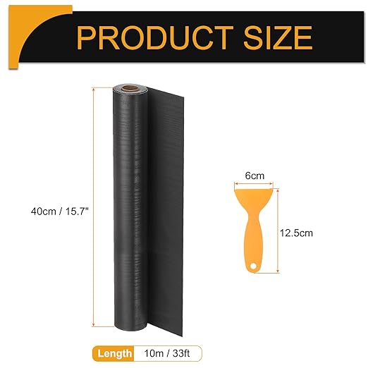 HARFINGTON Wood Grain Repair Tape 15.7 Inch x 33ft Self Adhesive Repair Patch Tape Simulated Wooden Floor Tapes with Plastic Scraper for Tables Doors Windows Furniture, Black Wood