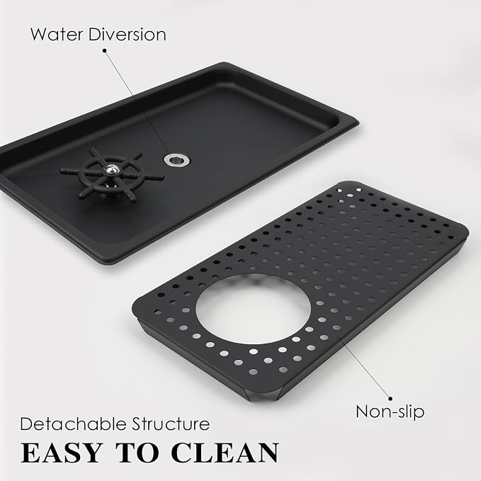 Pitcher Washer, Espresso Washer, Drainage and Drip Tray Stainless Steel Bar Glass Washer is The Sink, and The Cup Spray Washer is The Home Kitchen Hotel Cafe Restaurant (KF27-Black)
