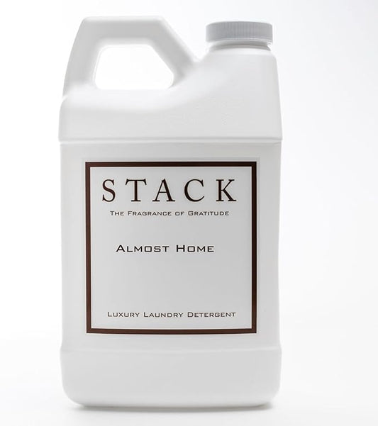STACK Almost Home Luxury Laundry Detergent - Highly Scented Laundry Detergent for HE & Standard Washers - Infused With Roses, Jasmine, Suede, & Musk - Dye Free Gentle & Effective Cleaning - 64 oz