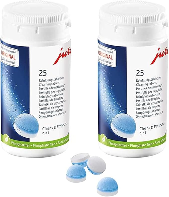 Jura 2-Phase Cleaning Tablets for Fully Automatic Coffee Machines, 50 Count