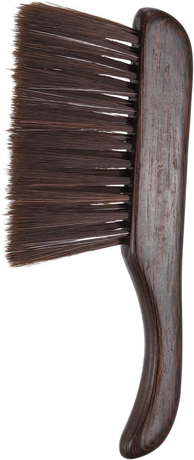 HARFINGTON Hand Broom Brush 11" Soft Bristles Dusting Brush Cleaning Duster with Curved Handle and Three Rows of Bristles for Car Bed Counter Sofa Furniture Clothes, Brown